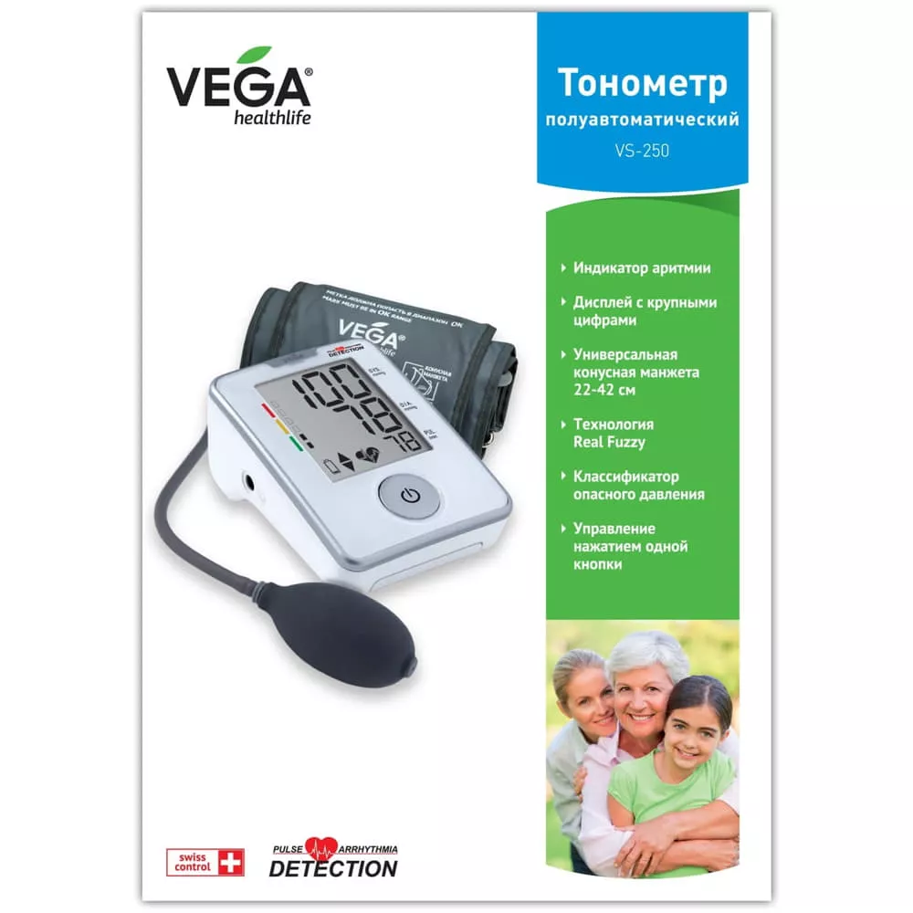 *Тонометр Vega VS-250 полуавтомат плечо