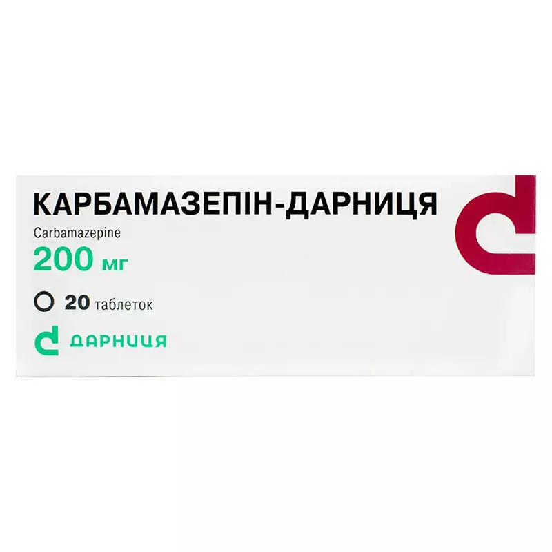 Карбамазепин-Дарница таблетки по 200 мг 20 шт. (10х2)