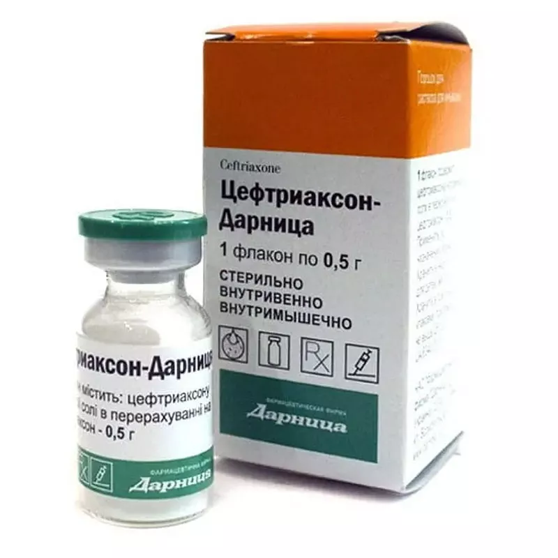 Цефтриаксон-Дарница порошок по 0.5 г во флаконе 1 шт.