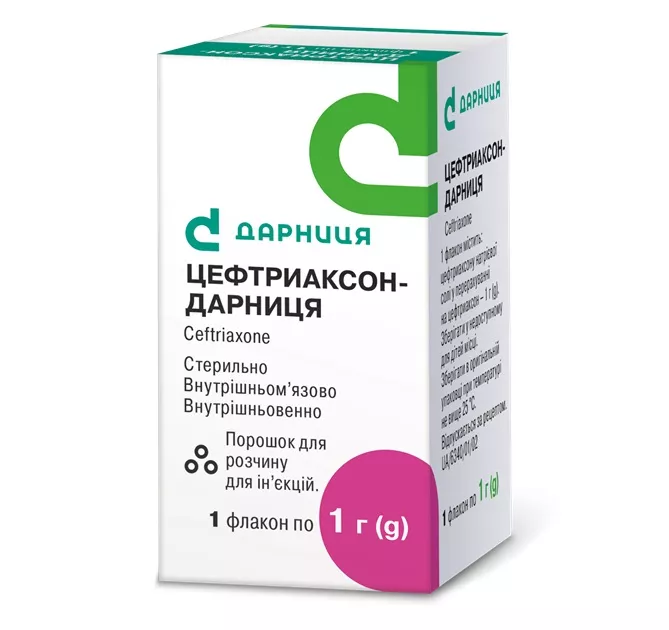 Цефтриаксон-Дарница порошок по 1 г во флаконе 1 шт.