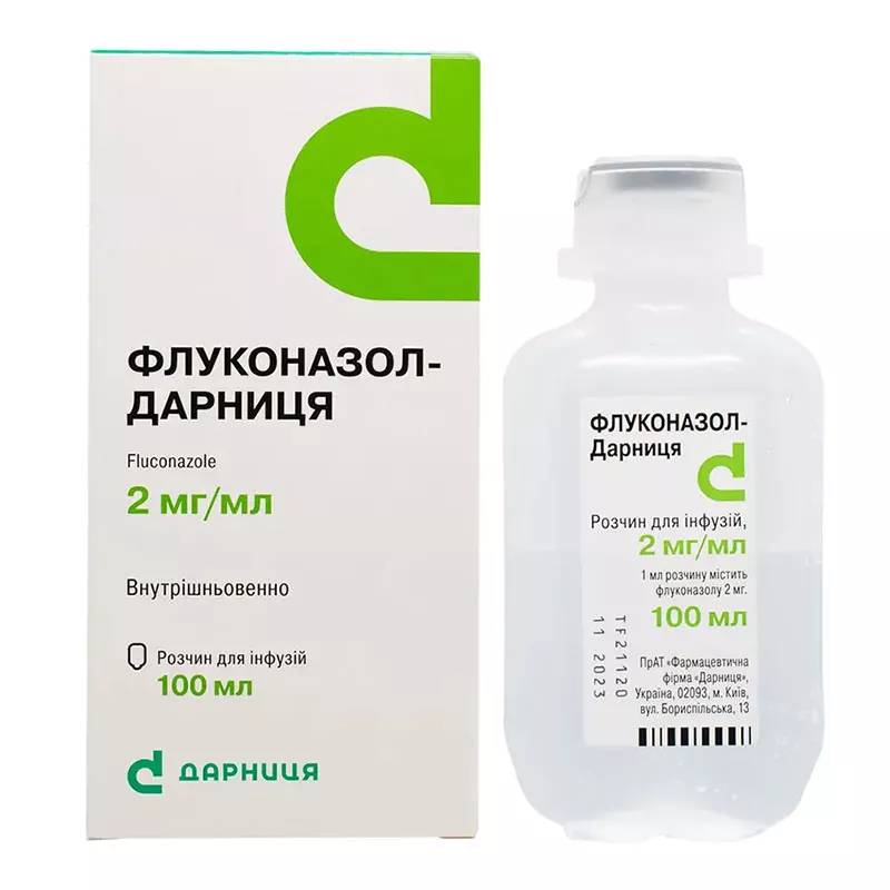 Флуконазол-Дарница раствор для инфузий 2 мг/мл по 100 мл во флаконе 1 шт.