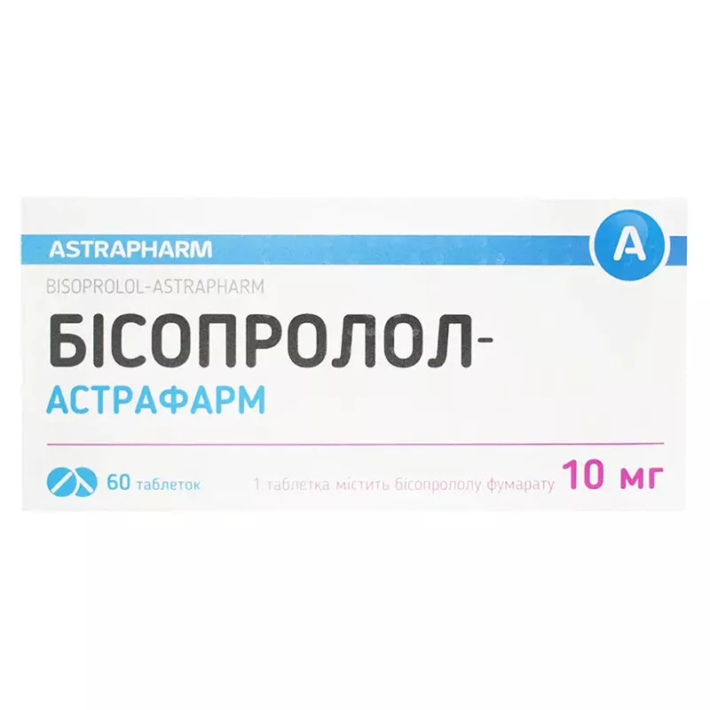 Бисопролол-Астрафарм таблетки по 10 мг 60 шт. (10х6)