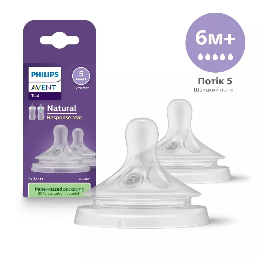 Соска Avent Natural 965/02 быстрый поток 6+ мес 2шт