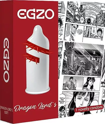*Презерватив-насадка EGZO латексна стимулююча одноразова Dragon Lord's