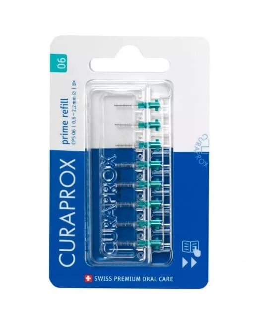 *Набор ершиков Curaprox межзубных Prime Refill CPS 06-8шт Бирюзовый