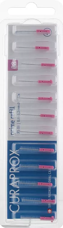 *Набор ершиков Curaprox межзубных Prime Refill CPS 08-8шт Розовый