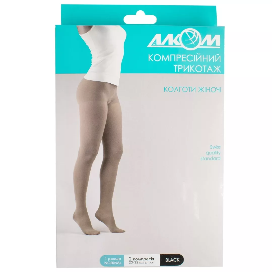 *Колготы Алком 7012 женские 2 компрессионные р 1 черные