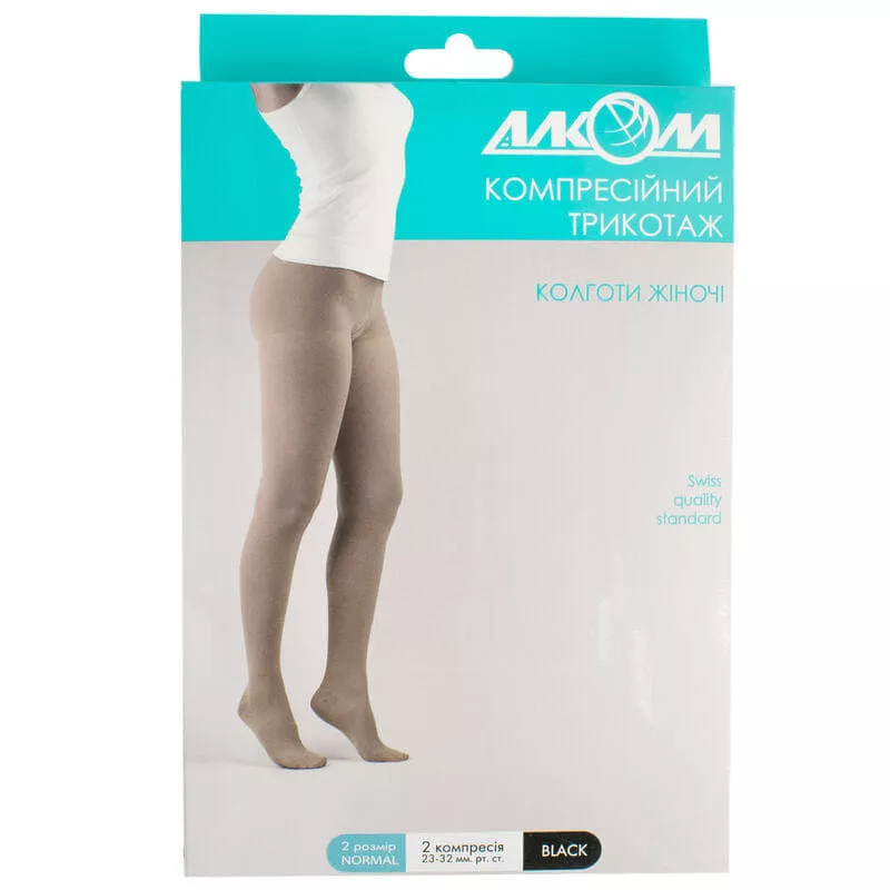 *Колготы Алком 7012 женские 2 компрессионные р 2 черные