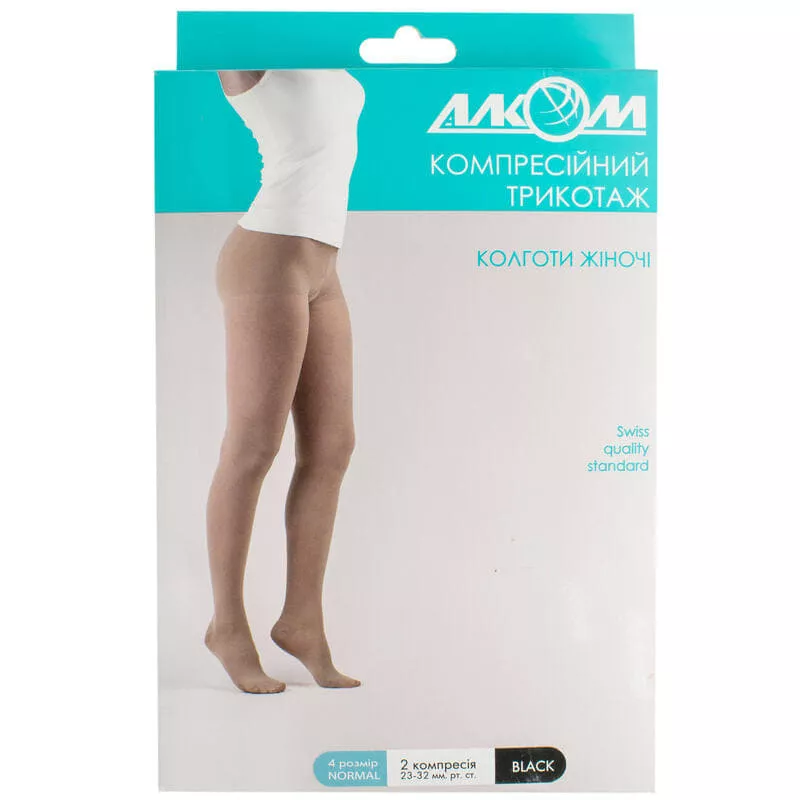 *Н03 7012 Колготы женские 2 компр р.4 черн