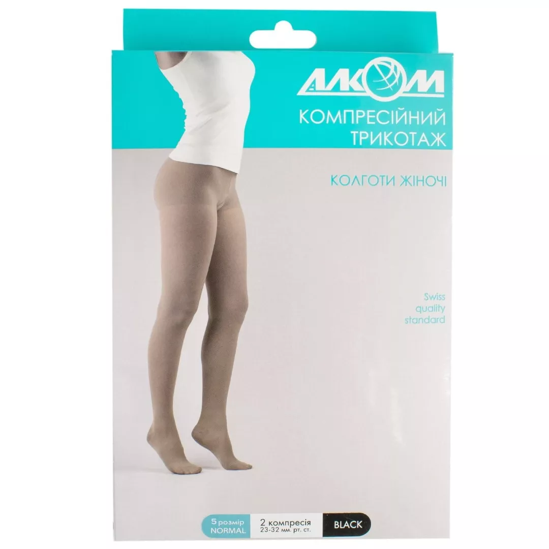 *Н03 7012 Колготы женские 2 компр р.5 черн