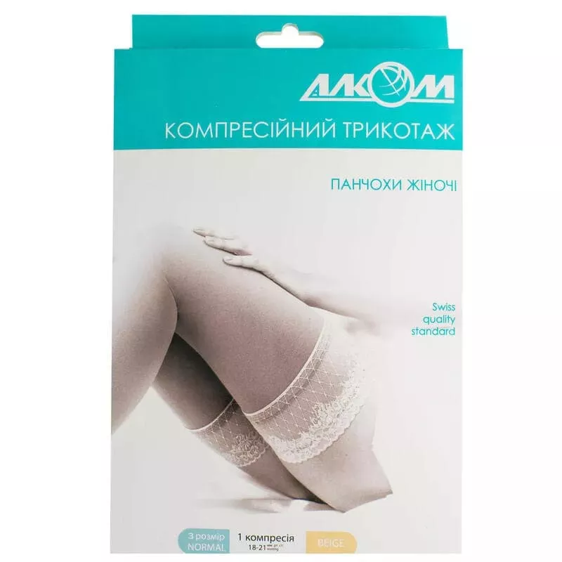 *Н03 6041 Чулки женские 1компр р.3 беж