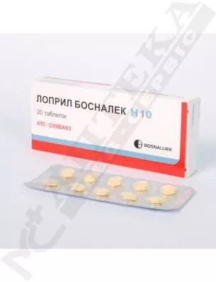 Лоприл Босналек Н 10 таблетки 20 шт. (10х2)