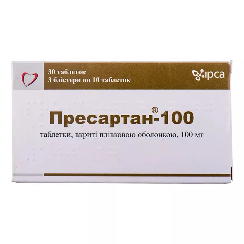 Пресартан-100 таблетки по 100 мг 30 шт. (10х3)