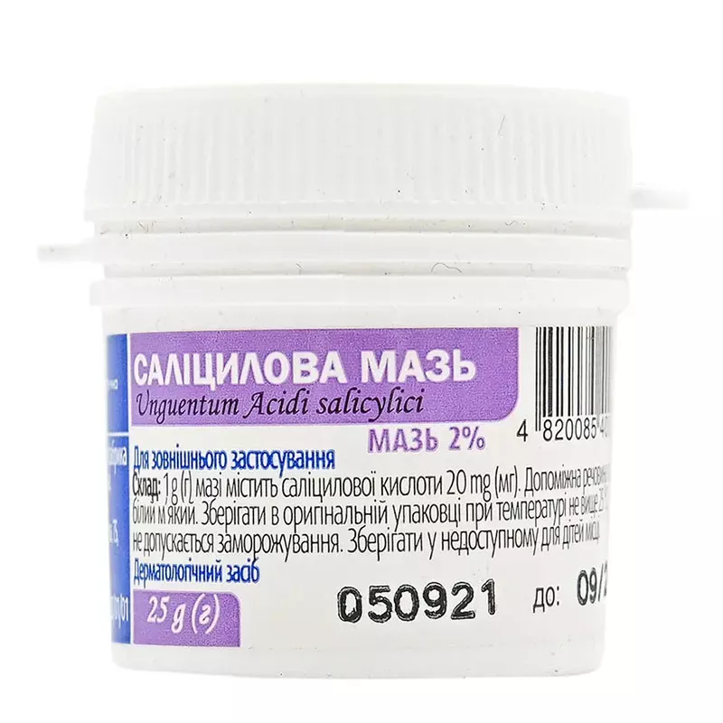Салициловая мазь 2% по 25 г в контейнере 1 шт.