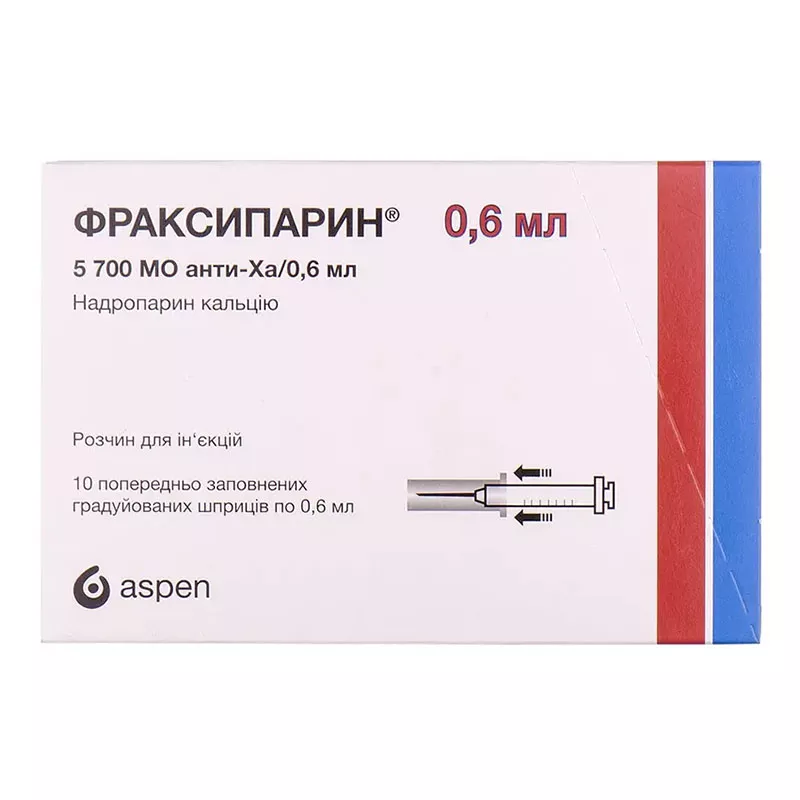 Фраксипарин раствор для инъекций 9500 анти-Ха МЕ/мл по 0.6 мл в шприце 10 шт. 