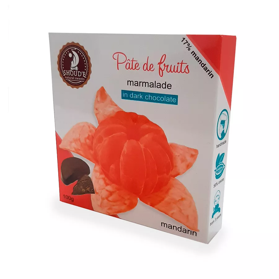 *Мармелад в шоколаде SHOUDE Pate de fruits мандарин 100г
