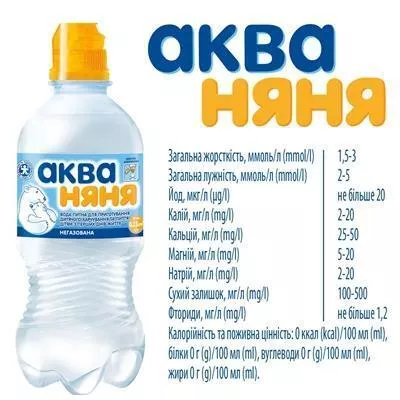 *Вода Аква Няня детская негазированная 0.33 спорт ПЕТ
