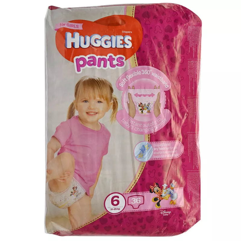 *Подгузники-трусики Хаггис Pants 6 Mega Girl 15-25 кг №36 (девочки)