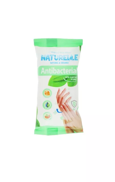 Салфетки влажные NATURELLE antibacterialn подорожник №15