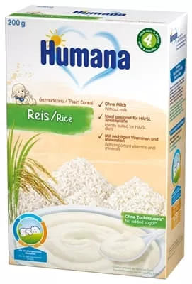 *Каша Humana безмолочная Рисовая 200г (775658)