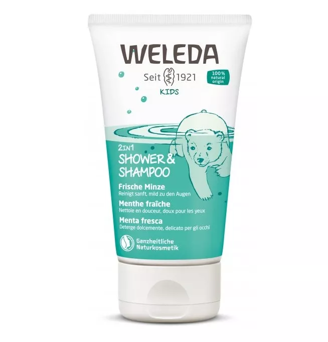 *Шампунь-гель Weleda Детский 2 в 1 мята 150 мл