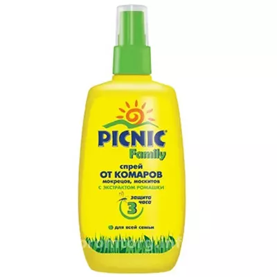 *Спрей PICNIC Family от комаров 3 часа защиты 100 мл