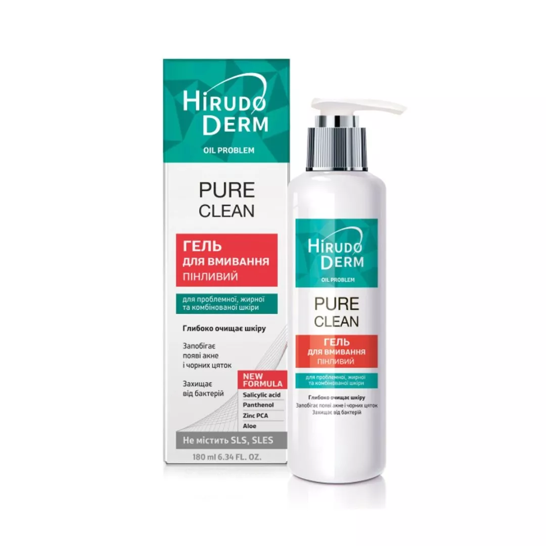 Гель Hirudo Derm Oil Problem Pure Clean пенящийся для умывания 180 мл