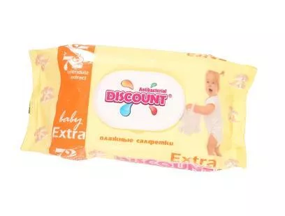 *Салфетки влаж. Discount Extra №72 д/дет.с экстр.календулы