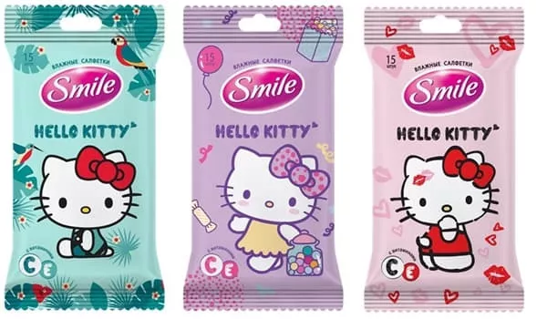 *Салфетка Smile влажная Hello Kitty в ассортименте №15