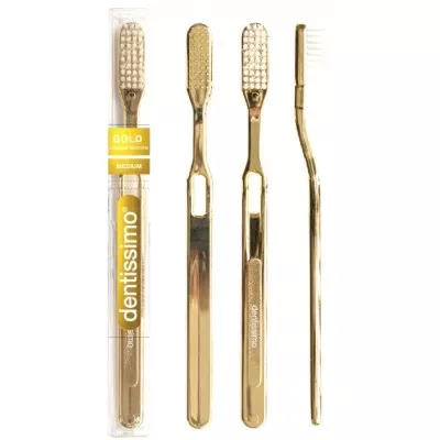 Зубная щетка Dentissimo Medium Gold щетина средней жесткости