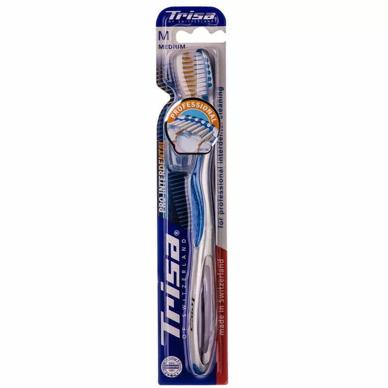 *Зубна щетка Trisa Pro Interdental с крышечкой щетина средней жесткости