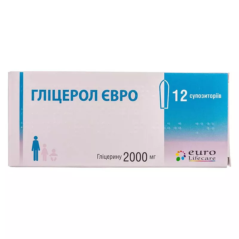 Глицерол Евро свечи по 2000 мг 12 шт.
