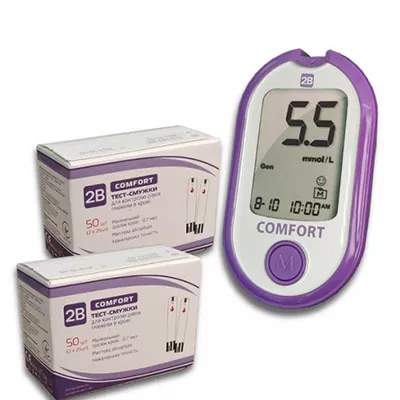 *Глюкометр 2В COMFORT+Тест-полоски 2В COMFORT (50)*2уп