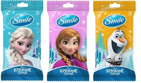*Салфетка Smile влажная Frozen mix WHITE №15