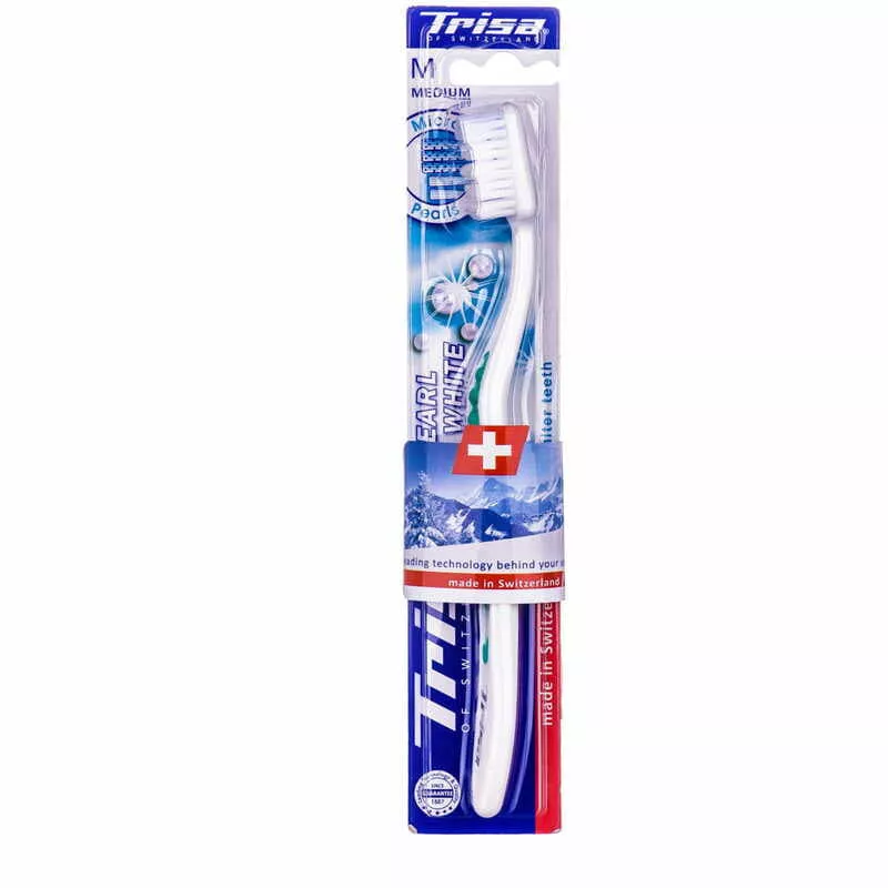 *Зубна щетка Trisa Pearl White щетина средней жесткости