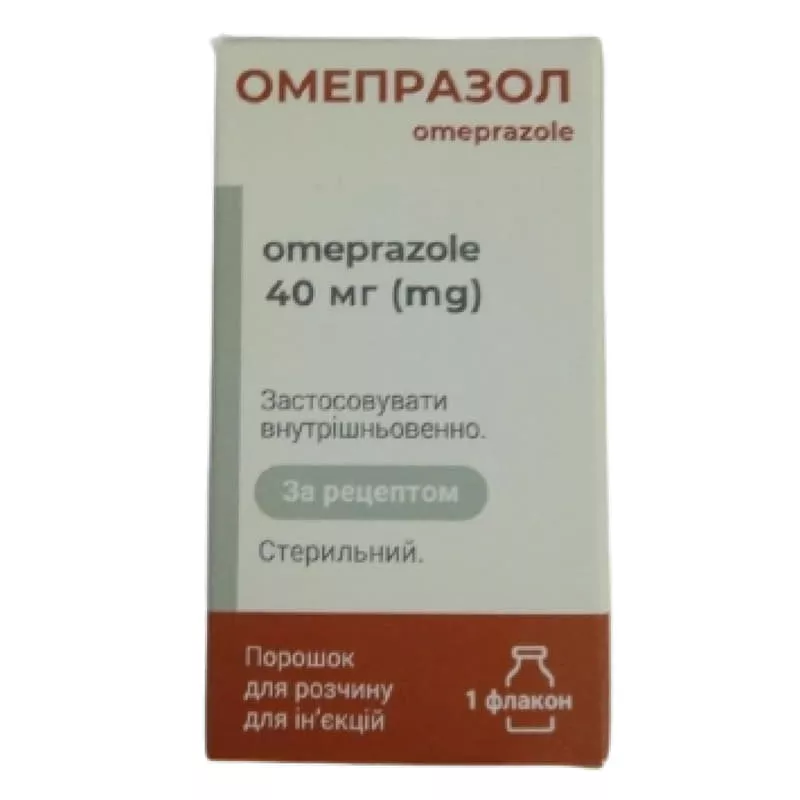 Омепразол порошок по 40 мг во флаконе 1 шт. - Дженофарм