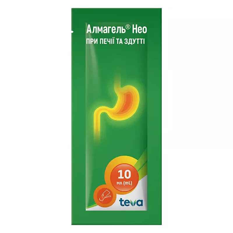 Алмагель нео суспензия по 10 мл в пакетиках 20 шт.