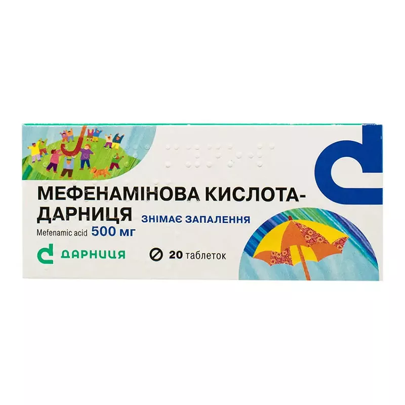 Мефенаминовая кислота-Дарница таблетки по 500 мг 20 шт. (10х2)
