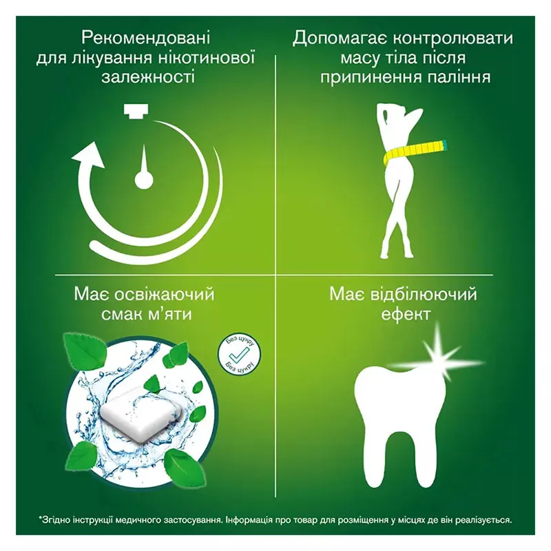 Никоретте зимняя мята резинка жевательная по 4 мг 30 шт. (15х2)