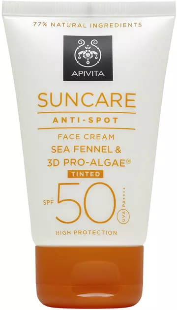 *Крем Apivita SUNCARE для лица тонирующий против пигментных пятен солнцезащ SPF50 с 3D PRO-ALGA 50мл
