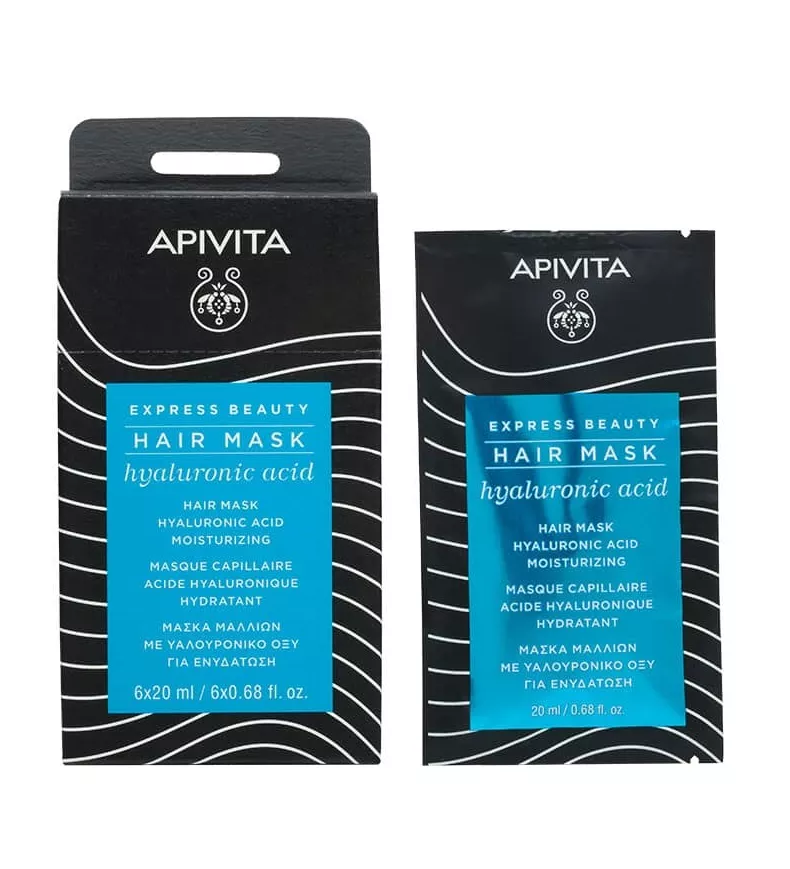 Маска Apivita Express beauty Увлажнение для волос с гиалуроновой кислотой 20 мл
