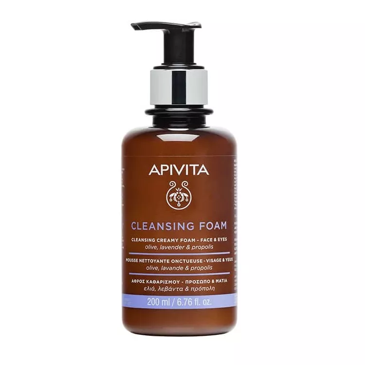 Пенка кремовая Apivita EXPRESS BEAUTY Очищающая для лица и глаз 200мл