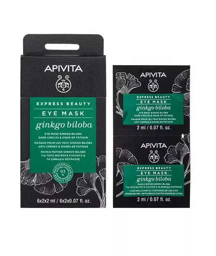 Маска Apivita EXPRESS BEAUTY с гинкго билоба Против темных кругов и признаков усталости 2х2 мл