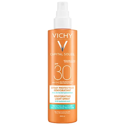 *Спрей Vichy Капиталь Солей солнцезащитный водостойкий с гиалур кислотой SPF30+ 200мл