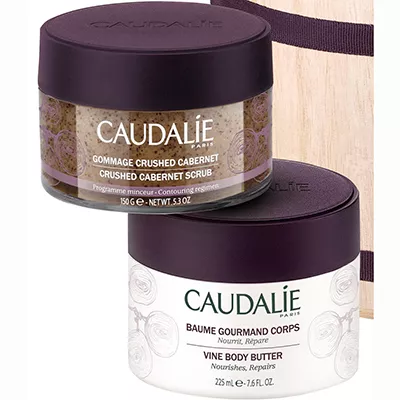 *Набор Caudalie2525 Spa at Home Body (Скраб Каберне 150 г+Бальзам д/тела 225 мл)