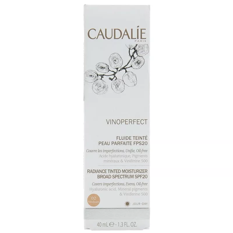 *Флюид Caudalie для лица увлажняющий Виноперфект SPF20 средний тон 40 мл