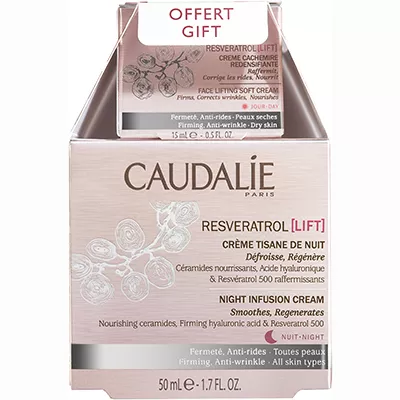 *Набор Caudalie Vinoclean Resveratrol Lift Duo (Крем Кашемир 50мл+Ночной крем 15 мл)