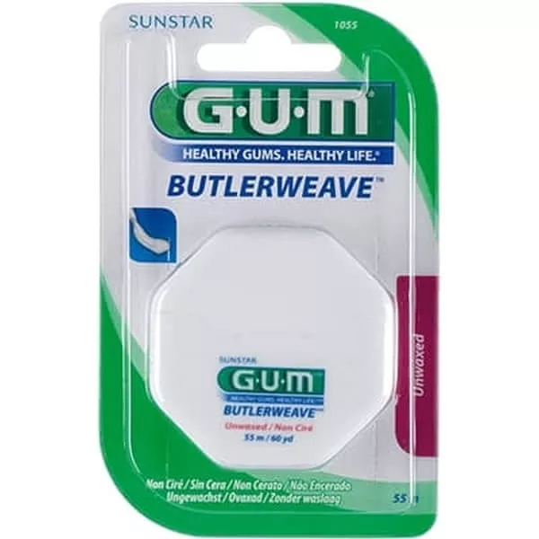 *Зубная нить GUM BUTLERWEAVE невощенная 55 м