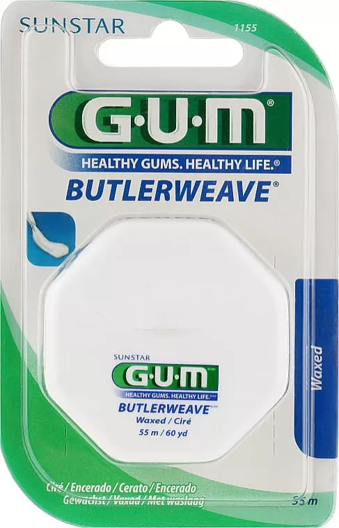 *Зубная нить GUM Dental Floss вощенная 55 м