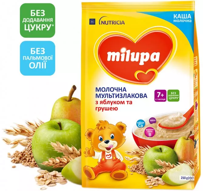 Каша Milupa мол.мультизл.с яблоком и грушей 210г